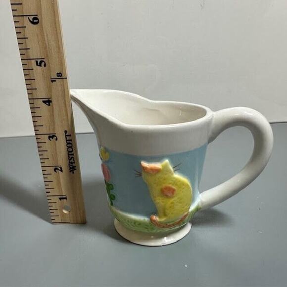 Vintage Home Presents Orange Calico Cat Creamer Whimsical Easter Spring - Picture 6 of 6